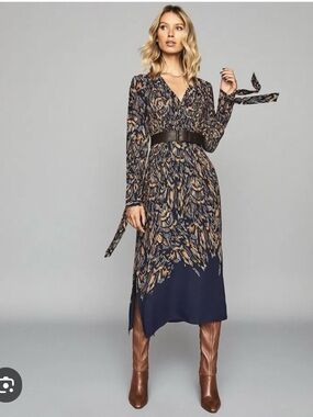 Reiss “Erin” Long-Sleeve Midi Dress, size 4